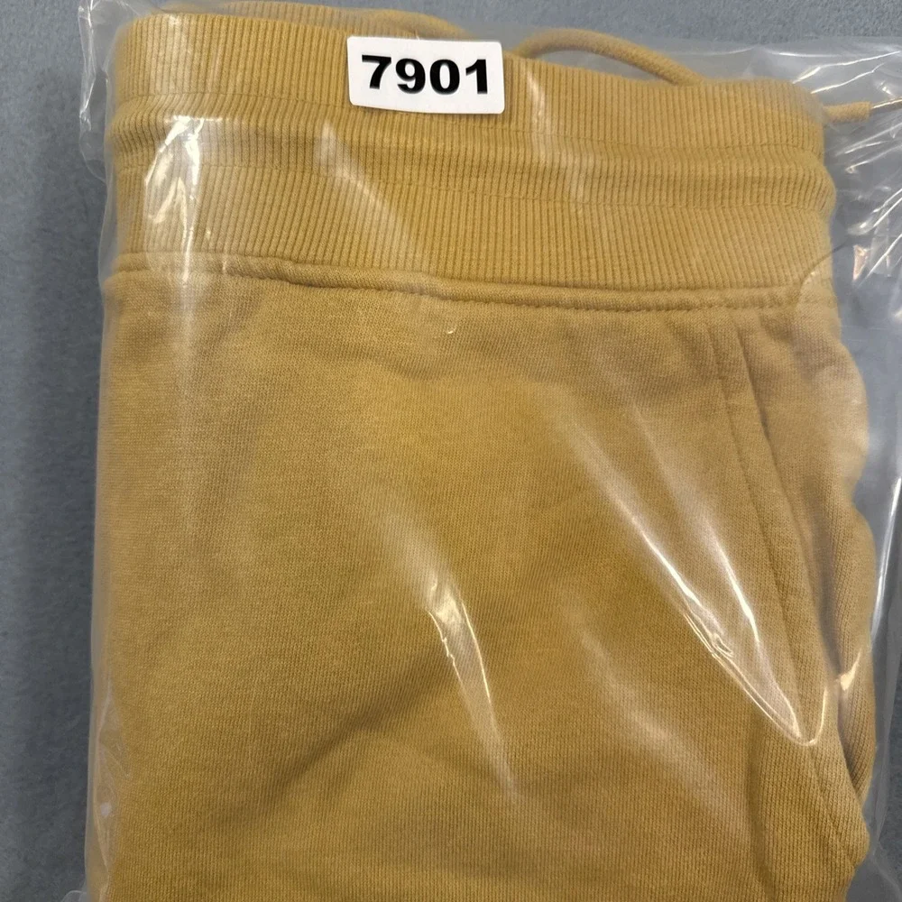 True Religion Men XXL Sweat Shorts Mustard Yellow Black Horseshoe Logo